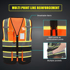 AYKRM 11 color High Vis Reflective Safety Vest for Women Men Security Pocket Zipper