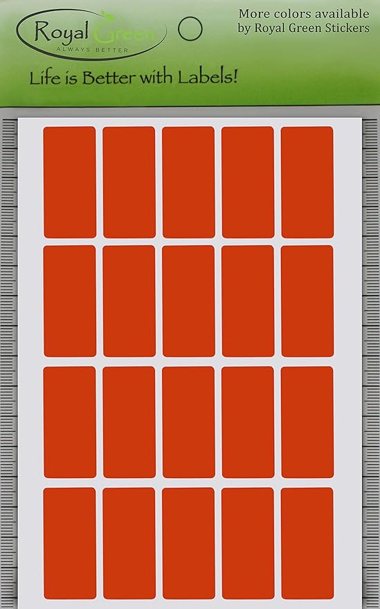 Royal Green Rectangle Shape Sticker Cable Labels 1.57 inch x 0.75 inch Orange (40mm x 19mm) - 1000 Pack