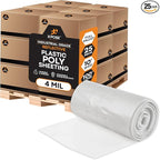 Xpose Safety Clear Plastic Sheeting (Bulk Half Pallet 25 Pack) – 10' x 100' Rolls – Heavy Duty 4 Mil Poly Sheet – Waterproof, Dustproof, Vapor Barrier – for Construction, Painting, Industrial Use
