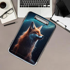 Clipboard with Storage,Office Supplies Nursing Clipboards Folder with Pen Holder Plastic Storage ClipBoard Foldable for Teacher Nurse,Galaxy Fox