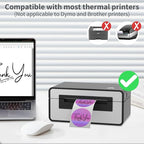 MFLABEL 2" Round Holographic Thermal Labels - 400pcs Purple Waterproof Sticker Roll for Small Business Logo, Compatible with MUNBYN/Rollo/Phomemo (Not for Dymo/Brother)