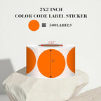 2 Inch Orange Circle Stickers 500 Pcs,Permanent Color Coding Dots for Office Home Organization, File Classification,Multipurpose Labels