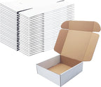9x9x3 Inches White Shipping Boxes Set of 25，Cardboard Boxes Recyclable Corrugated Boxes Mailers for Small Business, Transporting, Packaging Storage Boxes and Craft Gifts Giving Products Box