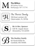Personalized Return Address Labels - Monogram Address Labels on Sheets (100-1000 Labels)