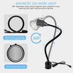 Magnetic LED Work Light with Flexible Gooseneck and Magnetic Base, Magnetic LED Lamp 750 Lumen for Workshop, Lathe, Sewing Machine, Grill Lighting
