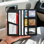 Car Registration and Insurance Holder with Magnetic Shut, Vehicle License Document Glove Box Compartment Organizer - For Documents, License, Cards