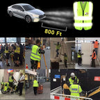 zojo High Visibility Safety Vests With Pockets,Pack of 10,Wholesale Reflective Vest for Outdoor Works, Cycling, Jogging, Walking,Sports - Fits for Men and Women (2XL- Mesh-Mix Yellow & Blue)
