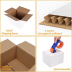 PETAFLOP Shipping Boxes 7x6x5 White Cardboard Box Kraft Corrugated Small Mailing Boxes, 25 Pack