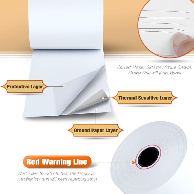 (48 Rolls) 2 1/4" x 150' Thermal Paper, Adding Machine/Calculator POS Receipt paper for Cash Registers