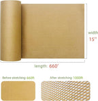 Dish Packing Kit Moving Supplies 15" x660' Honeycomb Wrapping Paper, Large Recyclable Expandable Bubble Cushion Wrap Roll Packing Material for Fragile Items Breakables Plate Glassware Bottle, 80GSM