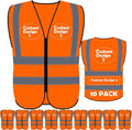 BeautyWill Custom Safety Vest Customized Logo Class 2 High Visibility Reflective Vest with Pockets Construction workwear