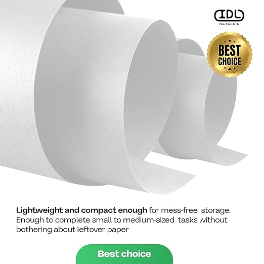 White Kraft Paper Roll 36" x 8640" (720 feet) for Packing, Moving, Shipping, Crafts - USA-Made Heavy Duty Craft Paper 50lb Thickness - 100% Recyclable Natural Kraft Wrapping Paper by IDL Packaging