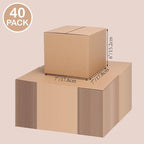 EdenseeLake 40 Pack 7x7x6 inches Shipping Boxes Small Cardboard Boxes for Packing, Moving, Mailing, Brown