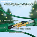 HUANCHAIN Indoor Outdoor Green Extension Cord 25 ft Waterproof, 16/3 Gauge Flexible Cold-Resistant Appliance Extension Cord Outside, 13A 1625W 16AWG SJTW, 3 Prong Electric Cable, ETL
