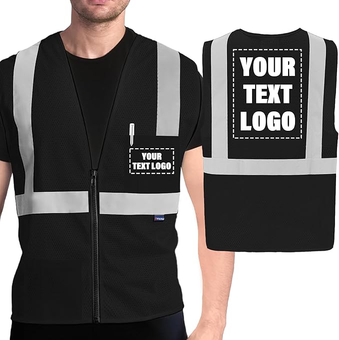 AYKRM 2 Pockets Reflective Safety Vest High Visibility Class II Mesh Vest for Women & Men Meets ANSI Standards