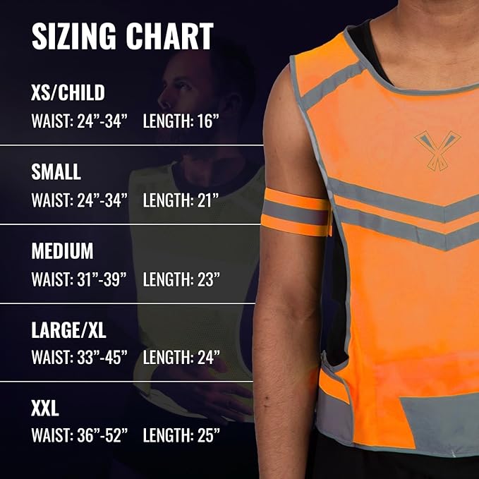 Running Reflective Vest, Inside Pocket & 2 Bands, High Visibility Reflective Running Vest for Night Running Walking Cycling
