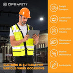 Reflective Safety Vest,Heavy Duty Class 2 Hi Vis Vest-Ansi/Isea Standard,Construction Work Safety Vest(Lime,2XL)