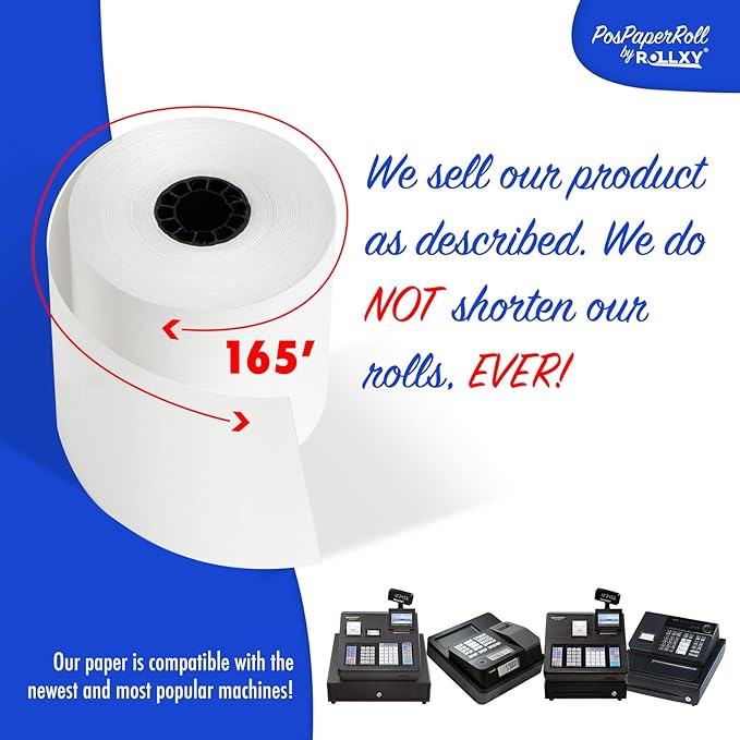 2-1/4 X 165 Thermal Paper Rolls Sharp Cash Register (50 Rolls)