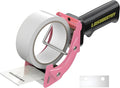 Rapid-Replace Packing Tape Dispenser Gun with Tape and Extra Blade, 2IN(50mm) Lightweight Ergonomic Industrial Handheld Heavy Duty Tape Cutter for Carton, Packaging and Box Sealing, Pink