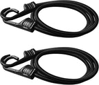 ZHOUBIN 32 Inch Black Bungee Cords with Hooks Heavy Duty, 2 Pcs