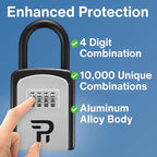 RUDY RUN Key Lock Box for Outside - Realtor Lockbox for House Keys Outdoor - Combination Key Hiders to Hide a Key Safe Storage