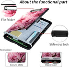 File Clipboard Storage with Pen Holder High Capacity Plastic Nursing Clipboards File Folder Storage Box Clipboard with Heavy Duty Clips for Teacher,Doctor,Offices-Pink Flowers