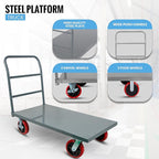 5Seconds Flatbed Platform Cart Industrial Dolly Heavy Duty 60” x 30” Hand Push Truck Super Heavy Duty Flatbed with 3000Lb Capacity 8'' Locked Swivel Wheels Commercial Moving