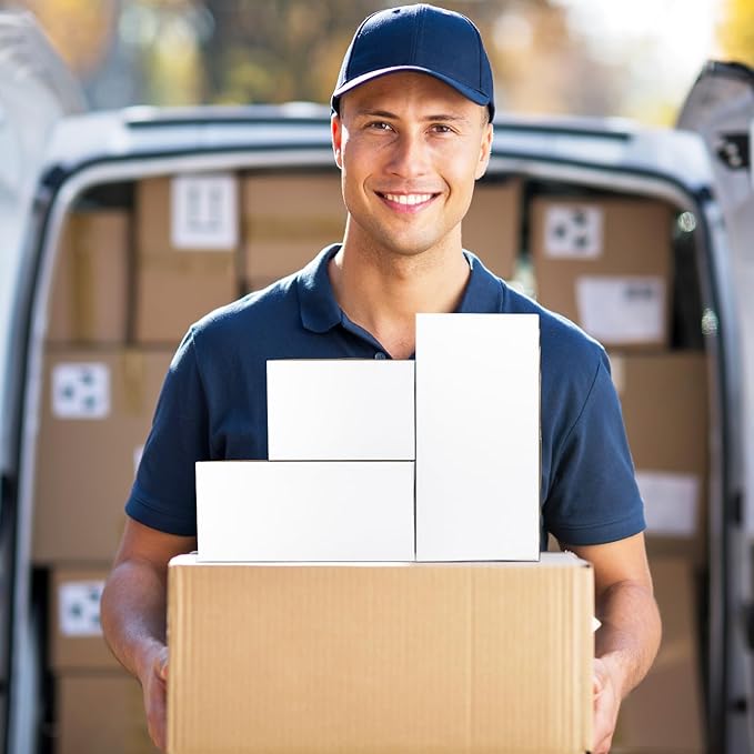 Eupako 30 Pack Small Shipping Boxes Assorted Sizes, White Corrugated Box Mailers, Cardboard Boxes for Packaging Small Business, Mailing, 6x4x4 & 9x6x4 & 10x7x5 10 PCS Each Small Boxes