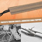 Floor Cord Cover Self Adhesive Cord Hider,10FT Cable Management, Extension Strip Protector for Wires, Prevent Cable Trips for Offices, Gyms, Exhibitions Cavity:0.3"(W) x0.28(H) Woodsmokedbrown