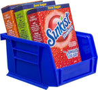 Akro-Mils 30210 AkroBins Plastic Storage Bins, Space-Saving Stackable Bins for Garage, Pantry, Craft Organization, 5" x 4" x 3", Blue, 6-Pack