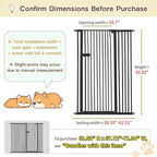 Lumizone Extra Tall Cat Gate 61.02" High Pressure Mounted Extra Wide 2025 New (17 Sizes) 1.37" Gap No Drilling Auto-Close One-Handed Operation Tall Pet Gate for Dogs(Black, 61.02" H x 38.39"-42.51" W)