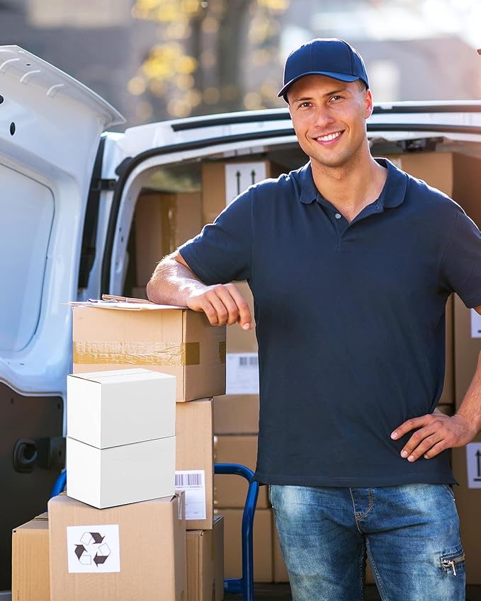 40-Pack-Small-Shipping-Boxes-6x4x4, Corrugated-Cardboard-Boxes-for-Packaging-Small-Business, White-Boxes-Mailers