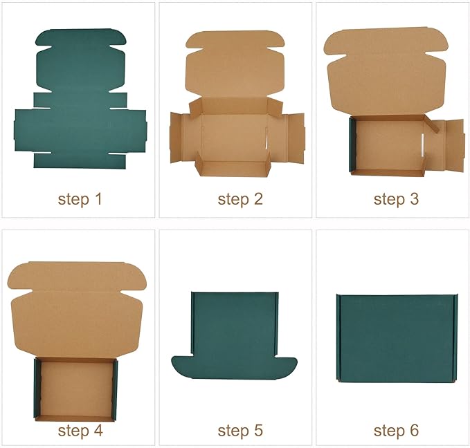Green Recyclable Cardboard Small Gift Mailer Boxes for Shipping Packaging Craft Gifts Giving Products (25 Pack, 7.2 x 5.2 x 2 Inch)