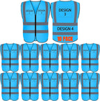 BeautyWill Custom Logo Safety Vest S,M,L,XL,2XL,3XL,4XL Personalized Safety Vest High Visibility Apparel