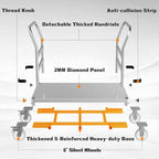 3000LBS Heavy Duty Platform Truck Cart Dolly | 44"x28" 2mm Steel Deck & Reinforced Chassis | 6" TPR Swivel Wheels | Industrial Flatbed Cart for Warehouse, Factory, Logistics