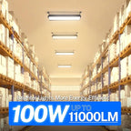 2 Pack LED Shop Lights, 100W 11000LM 3000K Warm White Plug in Garage Light with 6FT Power Cord, IP66 Waterproof Work Bench Shop Lights for Garage, Workshop, Warehouse, Outdoor, Yard, Garden