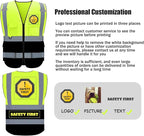 BeautyWill Custom Safety Vest Logo Class 2 High Visibility Reflevtive Vest Outdoor Protective Workwear
