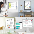 MaxGear Double-Sided Dry Erase Board, 14"x11" Mini Hanging Whiteboard, Small White Board with 3 Dry Erase Markers and 3 Magnets, Portable for Planning, Drawing, Memo, to Do List, Black Frame