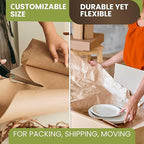 36" x 1200" (100 ft) Natural Kraft Paper Roll (Value Pack – 4 Rolls) – Made in USA, 100% Recyclable Brown Packing Paper for Shipping, Packaging, Crafting & Gift Wrapping