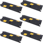 OrangeStar 6 Pack 17" Cable Protector Cover Ramps, 1-Channel Floor Protective Wire Cord Ramp, Heavy Duty Driveway Speed Bump