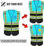 BeautyWill Custom Logo Safety Vest Class 2 High Visibility Reflective Vest for Men - Personalized Logo Team Vest