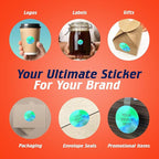 100 Custom Vinyl Stickers - Upload Your own Image, Text, Design, Logo - Personalized Logo Labels for Handmade, Packaging, Bottle, Jars, Candle, Brand Stickers (Blue Green, 1x1)