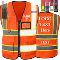 Custom Safety Vest High Visibility Customize Class 2 for Men Personalized Two Tone Logo Work Vests for Construction