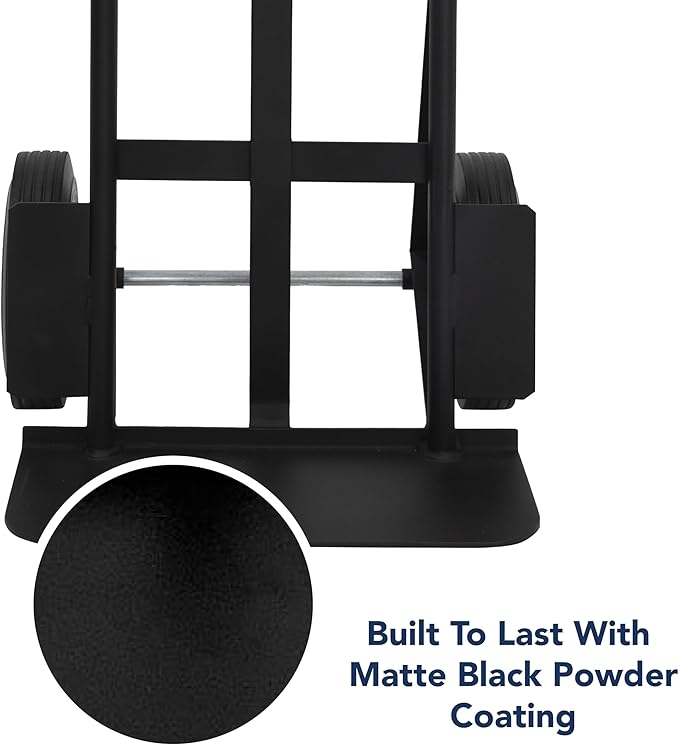 Olympia Tools 800 Lb Steel Hand Truck with D Handle and 10" Pneumatic Wheels for Home and Office Use
