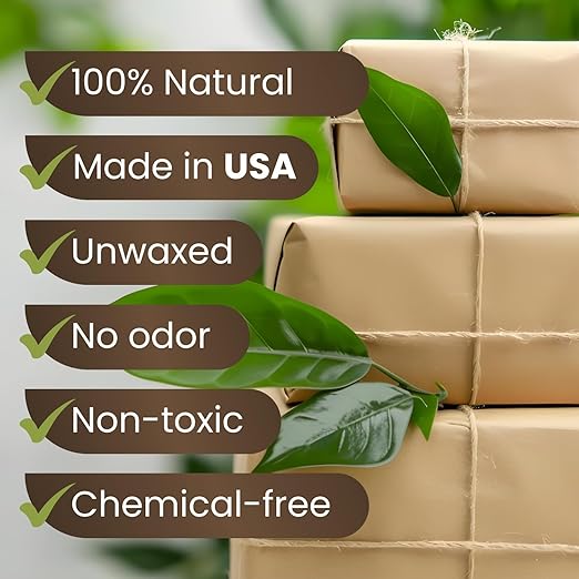12" x 1200" (100 ft) Natural Kraft Paper Roll – USA Made Non-Toxic, Odorless, 100% Recyclable Brown Wrapping Paper for Shipping, Packaging, Crafting & Gift Wrapping