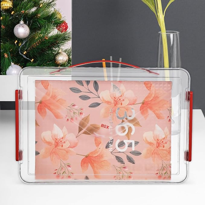2pcs Transparent Plastic File Boxes with Handles Stackable Storage Bins with Lids for Paper and Document Organization Portable Small Project Storage Cases for Office and Home Use