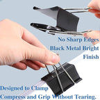 50 Pack Extra Large Binder Clips 2.4 Inch, Upgrade Large Binder Clips Big Paper Clips Clamps for Office and Home Supplies, Black