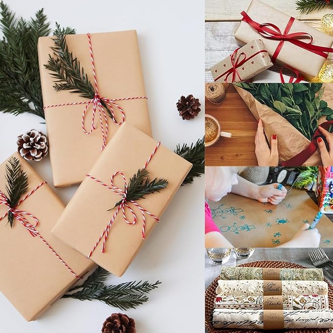 Brown Wrapping Paper Roll 30"x 1200" Craft Packing Paper for Moving Shipping, Gift Wrapping Paper, Bulletin Board Paper, Kraft Paper for Table Covering Poster Christmas