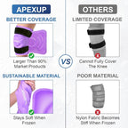 APEXUP Ice Pack for Knee Pain Relief, Large Reusable Wrap After Surgery, Flexible Gel Cold Pack for Injuries, Pain Relief for Back, Shoulder, Elbow, Ankle and Leg (Purple, XXL, 2PK)