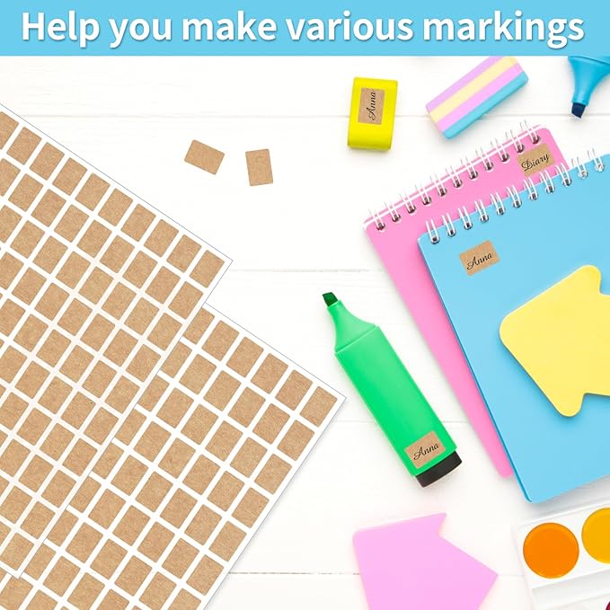 Starboling Color Coding Labels,3000 PCS 1/2" x 3/4" Kraft Paper Rectangular Label,for Garage Sale,Price Tags,File Folder Tabs（Dark）
